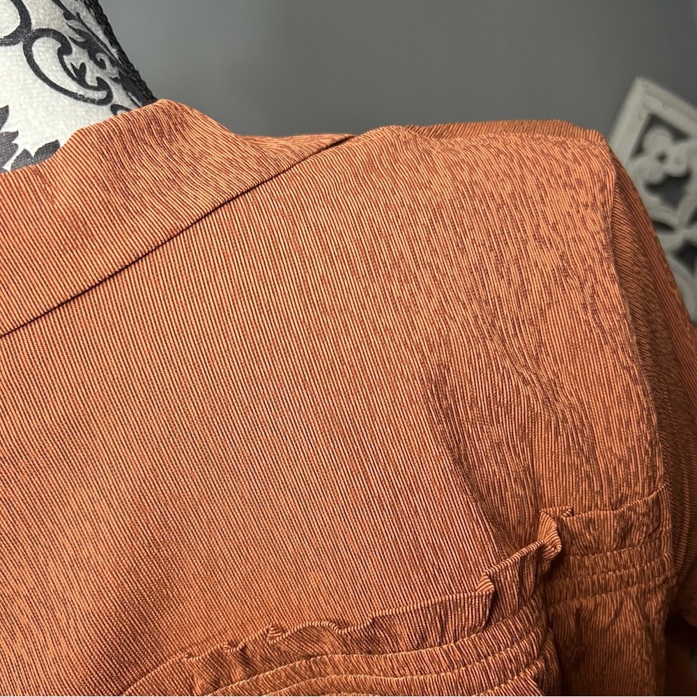 Athleta Echo Button Down Top Size Small Medium Large NWT Copper Orange - Picture 6 of 15
